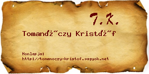 Tomanóczy Kristóf névjegykártya
