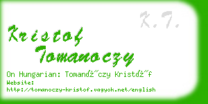 kristof tomanoczy business card